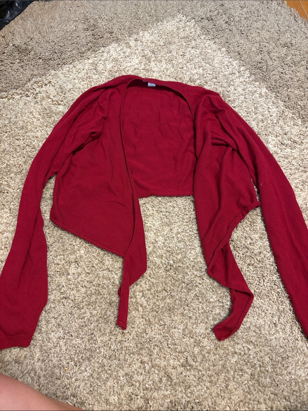 LOFT Red Draped Open-Front Women's Cardigan